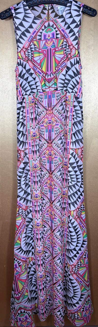 Mara Hoffman column cosmic fountain maxi dress size 6